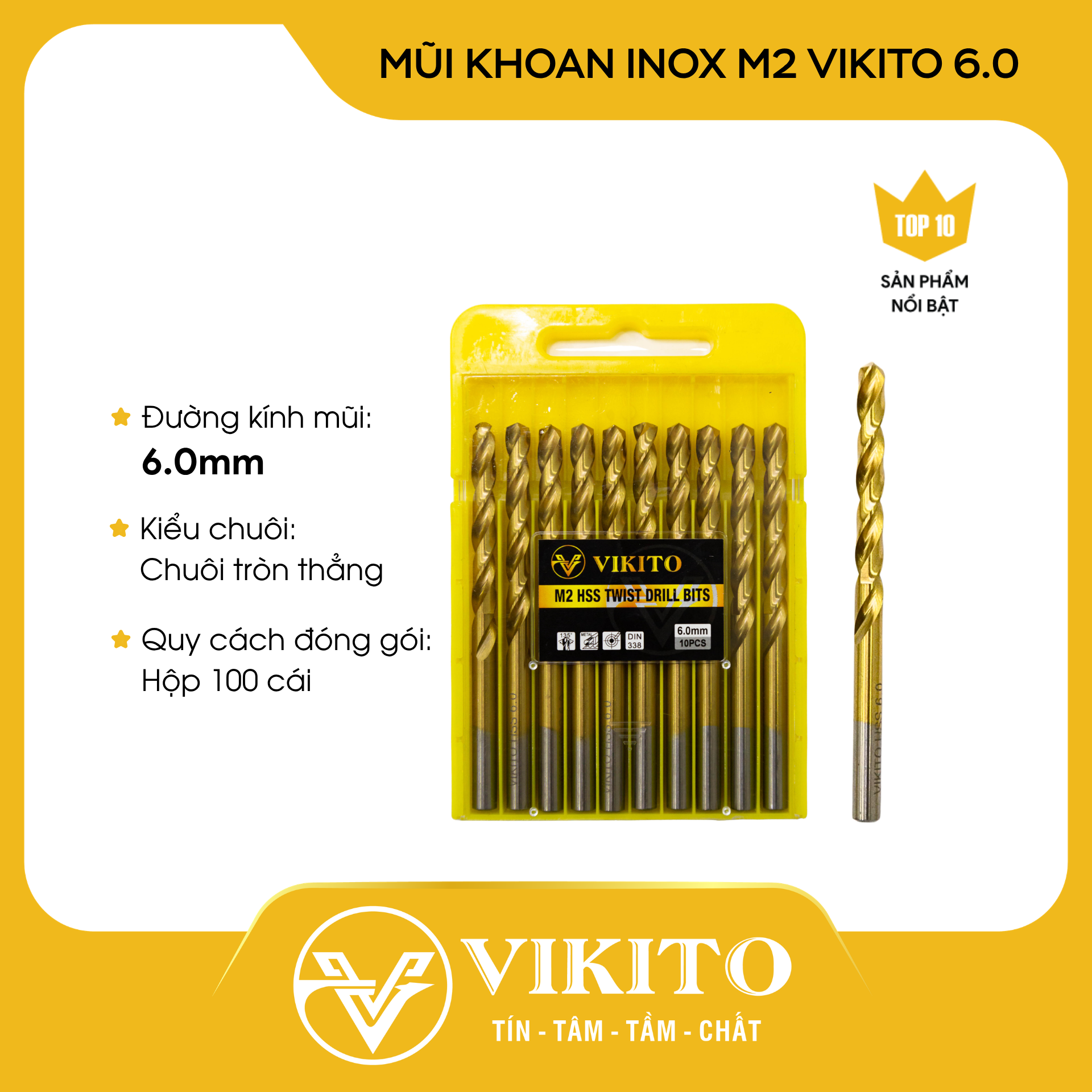 Mũi khoan inox M2 VIKITO 6.0